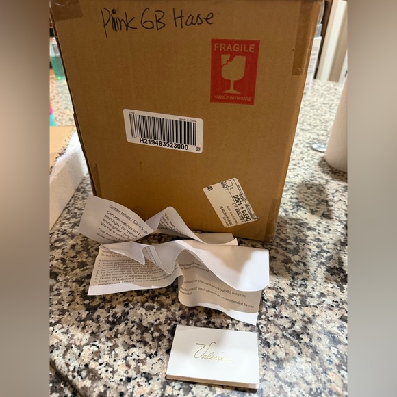 8.5” Valerie Parr Pink Love Gingerbread House Decor - Picture 4 of 10